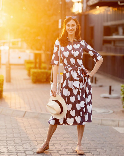 Benita Shirt Dress - Navy