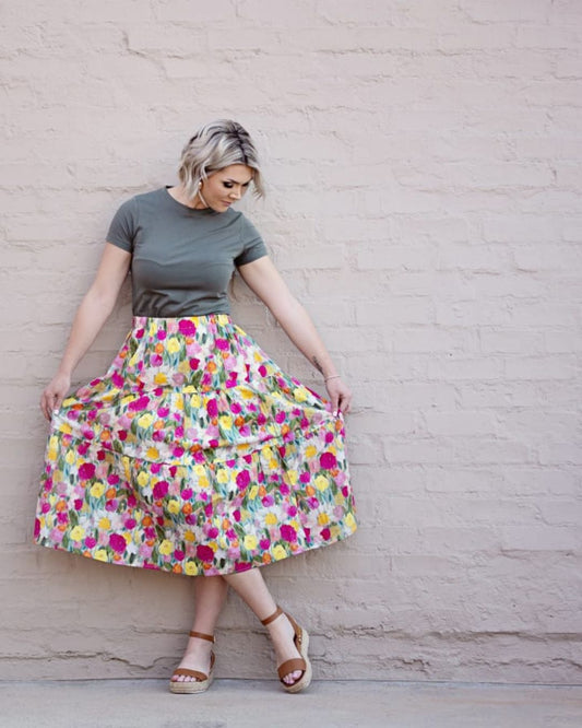 Floral Paint Tier Skirt